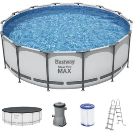 BESTWAY Steel Pro Max Frame Pool Set 427 x 122 cm inkl. Filterpumpe