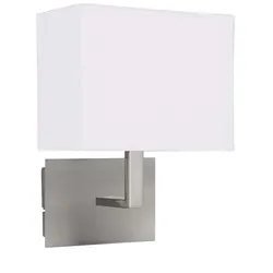 Wand Lampe Spot Leuchte Nickel Matt Satin Silber Dimmbar Schalter Beleuchtung