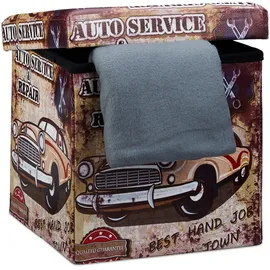 Relaxdays Sitzhocker mit Stauraum Trendmotiv