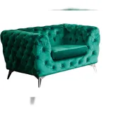 KAWOLA Sessel NARLA Chesterfield Loungesessel Velvet grün
