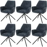 MCW Esszimmerstuhl MCW-G67 Chenille dunkelblau 6er Set