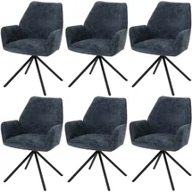 MCW Esszimmerstuhl MCW-G67 Chenille dunkelblau 6er Set