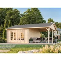 Palmako Gartenhaus Irene 19,0+16,2 m2 - 44 mm naturbelassen