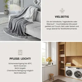 SCHIESSER Wohndecke Mia - Velvet Soft - 150 x 200 cm - Dunkelgrau