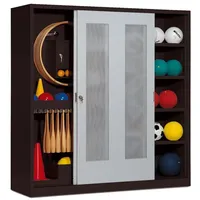 C+P Sportgeräteschrank mit Lochblech-Schiebetüren (Typ 5), HxBxT 195x190x60 cm,