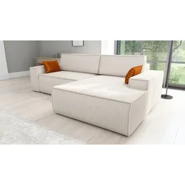 mebloland Ecksofa TOR mit Schlaffunktion. Farbe: Cream. - Beige