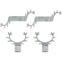 Oblique Unique® Serviettenhalter mit Hirsch Geweih aus Filz 4er Set für Weihnachten Tisch Deko Serviettenring Servietten Halter mit Hörnern