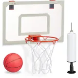 Relaxdays Basketballkorb fürs Zimmer weiß, rot