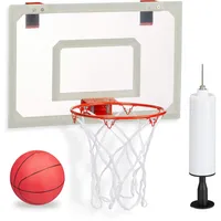 Relaxdays Basketballkorb fürs Zimmer weiß, rot