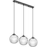 Uniprodo 3-flg. 60 W E27 30 cm kugelförmig schwarz/Glas