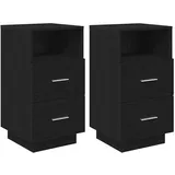 vidaXL Nachtschrank 2 Stk. 36 x 36 x 68 cm Schwarz
