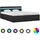 vidaXL Bett mit Bettkasten Hydraulisch LED Dunkelgrau Stoff 140x200 cm