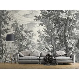 Living Walls Fototapete LIVING WALLS "Walls by Patel Fancy Forest", grau (grau1), B:4m L:2,7m, Vlies, Tapeten, Vlies, Wand
