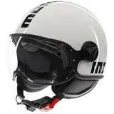 MOMODESIGN FGTR CLASSIC E2206, Jet-Helm, offener Helm für Motorräder und Motorroller, für Männer und Frauen, White/Black, L