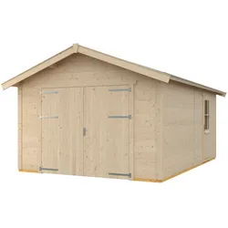 Garage SKANHOLZ "Varberg 1", beige (natur), B:370cm H:292cm L:525cm, Holz, Garagen, 370 x 525 cm