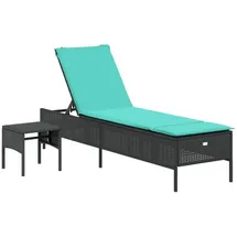 vidaXL Sonnenliege 55 x 97 x 0 cm Schwarz