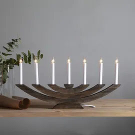 Star Trading Fensterleuchter Navida 7-flammig braun