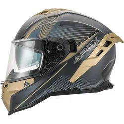 APEX FI200 Madrid Helm, schwarz-gold, Größe S für Männer