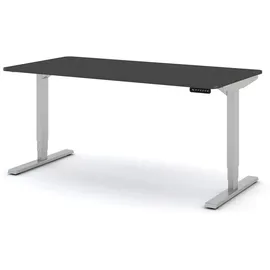 Assmann Electronic Schreibtisch Y-Line Curved Anthrazit / Silber