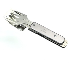 RADOLEO® Grill-Multi-Tool GENIUS POCKET Grillbesteck - Zange/Wender/Gabel/Flaschen√∂ffner - 4in1