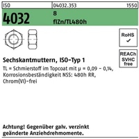 Bufab Sechskantmutter ISO 4032 M6 8 zinklamellenbes. Gleitm. flZnnc 480h-L 1000 Stück