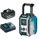 Makita DMR115 + 1x 18V 3Ah BL1830 Akku + DC18RC Akku-Baustellenradio mit DAB, DAB+ und Bluetooth