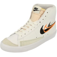 Nike Blazer Mid 77 Sneaker, White/Black-Bright Mandarin-MEDIUM, 44 EU