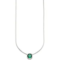 Bruno Banani Kette mit Anhänger Schmuck Geschenk Silber 925 Halsschmuck Schlangenkette Stein grün