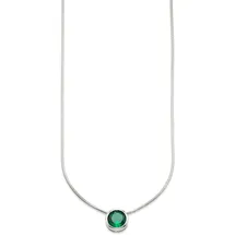 Bruno Banani Kette mit Anhänger Schmuck Geschenk Silber 925 Halsschmuck Schlangenkette Stein grün