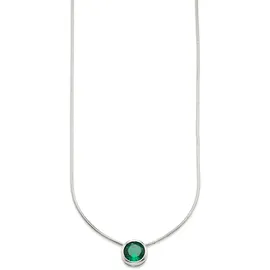 Bruno Banani Kette mit Anhänger Schmuck Geschenk Silber 925 Halsschmuck Schlangenkette Stein grün