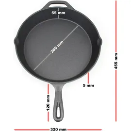 Wiltec Bratpfanne Ø 30 cm Gusseisen