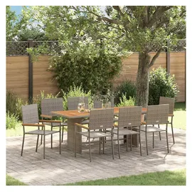 vidaXL Garten Essgruppe 9-tlg. Grau