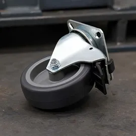 Wiltec Lenkrolle 75mm mit Kunststoffrad, Bremse und Anbauplatte Transportrolle bis 75kg leiser Lauf Möbelrolle Laufrolle Möbel-Lenkrolle