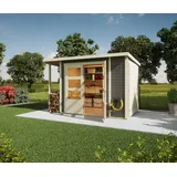 Karibu Gartenhaus Pultdach 3,03 x 1,87 m Terragrau