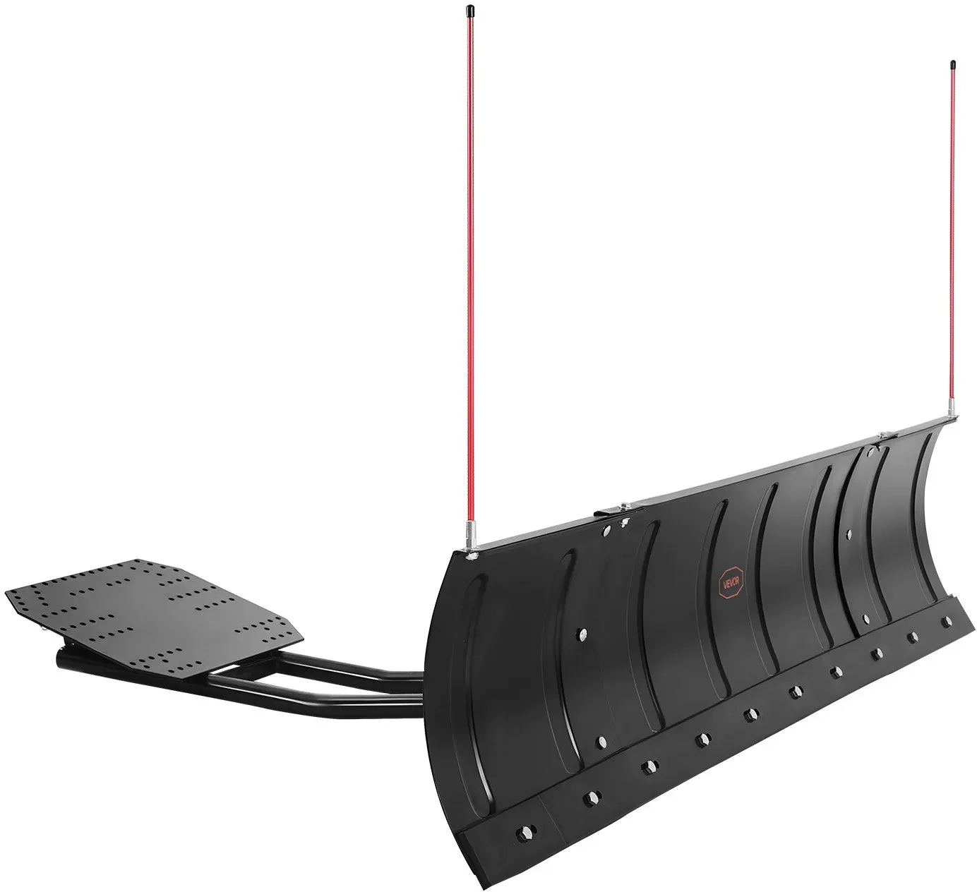 VEVOR Schneeschild, 109/182cm Schneepflug-Set, leicht abnehmbar, universell montierbarer Schneeschieber mit Gummiklappen, Stahlklinge, Räumschild kompatibel mit den meisten UTVs & ATVs