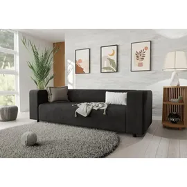 s-style möbel Sitzgarnitur, Schwarz Cord-Stoff mit bequemem Sitz