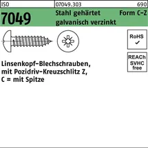 Industrial Quality Supplies Blechschraube ISO 7049 Form CZ 6,3 x 70 250 Stück