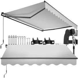 Tectake Gelenkarmmarkise Ornella 150 cm hellgrau