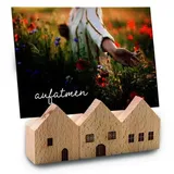 Brunnen Verlag Gießen 3er-Set Holzhäuser mit Kartenschlitz
