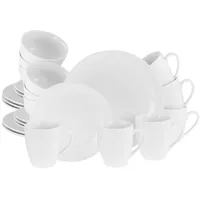 CreaTable CreaTable, 21928, Serie Luna Weiss, 24-teiliges Geschirrset für