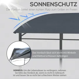 Outsunny Grillpavillon 2,15 x 1,5 m Grau/Schwarz