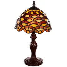 BIRENDY Lampe im Jugend-Stil 8 Zoll Libelle, edel, Rose Dekorationslampe, Mosaiklampe, Glaslampe, Leuchte,Tischlampe, Tischleuchte (Tiff 156)