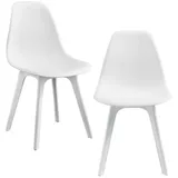 [en.casa] Esszimmerstuhl Brevik Kunststoff Weiß 2er Set