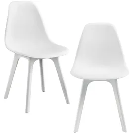 [en.casa] Esszimmerstuhl Brevik Kunststoff Weiß 2er Set