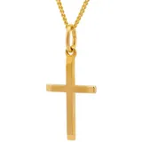 HOPLO Kreuzanhänger Gold Anhänger Kreuz mit Goldkette massiv 333 - 8 Karat Gold 60 cm, Made in Germany 60 cm Unisex