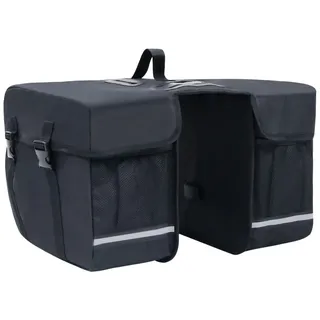vidaXL Doppel-Fahrradtasche für Gepäckträger Wasserdicht 35 L Schwarz