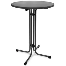 Beautissu Stehtisch Schwarz Metall, Rund, 80x110x80 cm, – Kratzfest Stabil Wetterbeständig – Stehtische