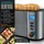 Arendo 2-teiliges Frühstücks-Set, Langschlitztoaster 4 Scheiben & Edelstahl Wasserkocher 1,5L, Grau