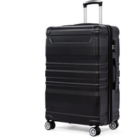 HAINEW Koffer Leicht ABS Hartschale Koffer Trolleys Handgepäck Hartschalenkoffer Reisekoffer Mit Schwenkrollen Und TSA-Schloss Geeignet Für Reisen Und Geschäftsreisen (Schwarz, L-41×26×65 cm)