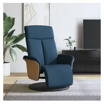 vidaXL Relaxsessel mit Fußteil Polyester 87 x 104,5 x 87 cm Blau drehbar